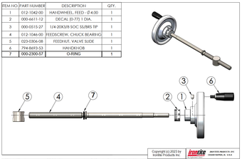 Chuck Feed Handwheel Assembly SVSIID