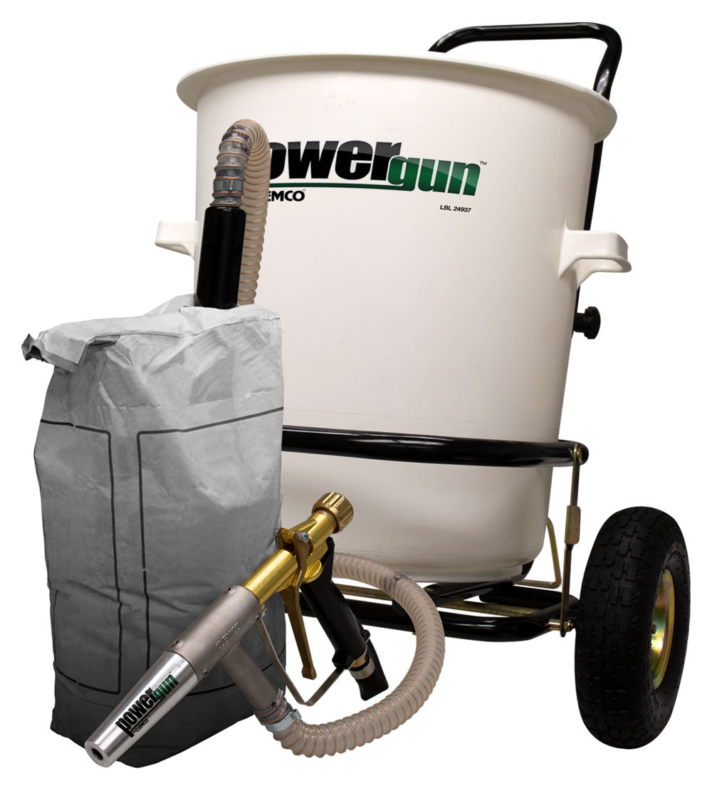 Power Gun Cart and Hopper - 16ft hose