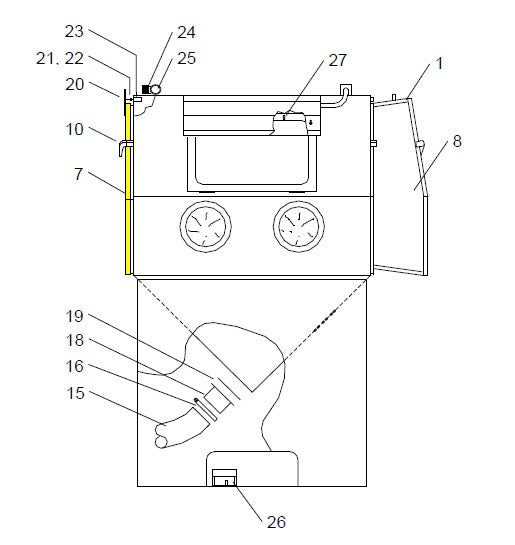 Door, bullet-hinge, left, 55